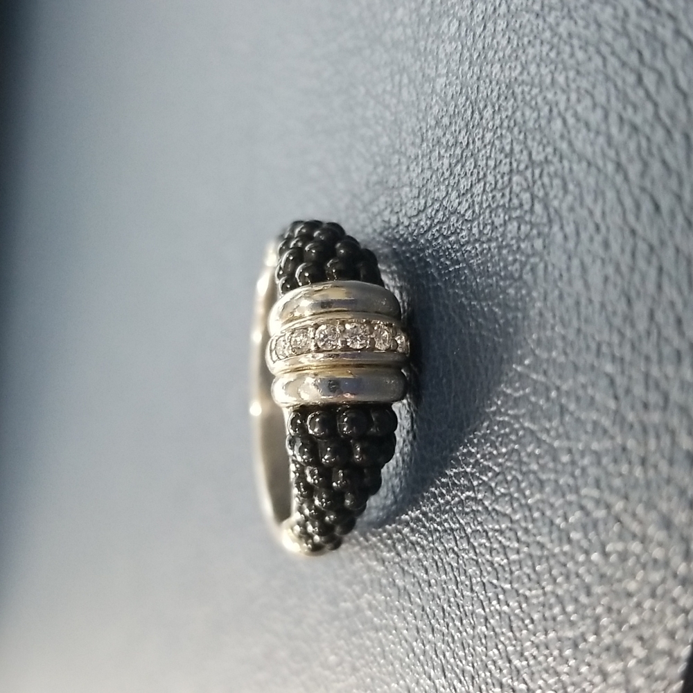 LAGOS Black Caviar & Diamond Ring